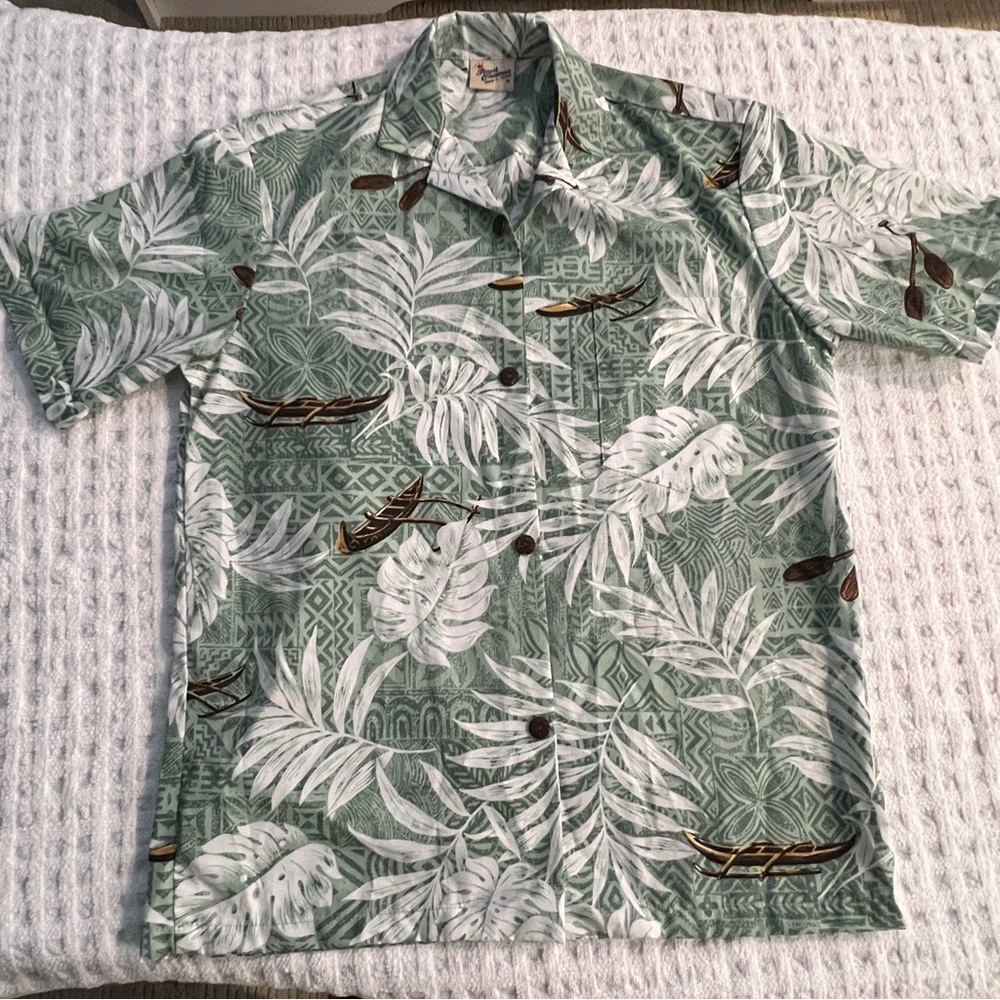 Royal creations Size s Tropical Green Leaf Print Men's Shirt